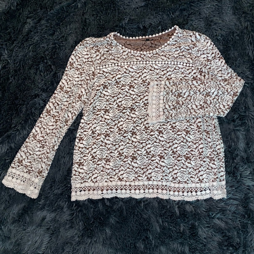 Rose printed long sleeve top